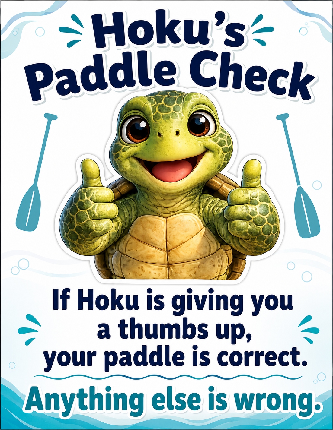 Hoku’s Paddle Check Sticker — 3” x 2.63” Eco-Safe
