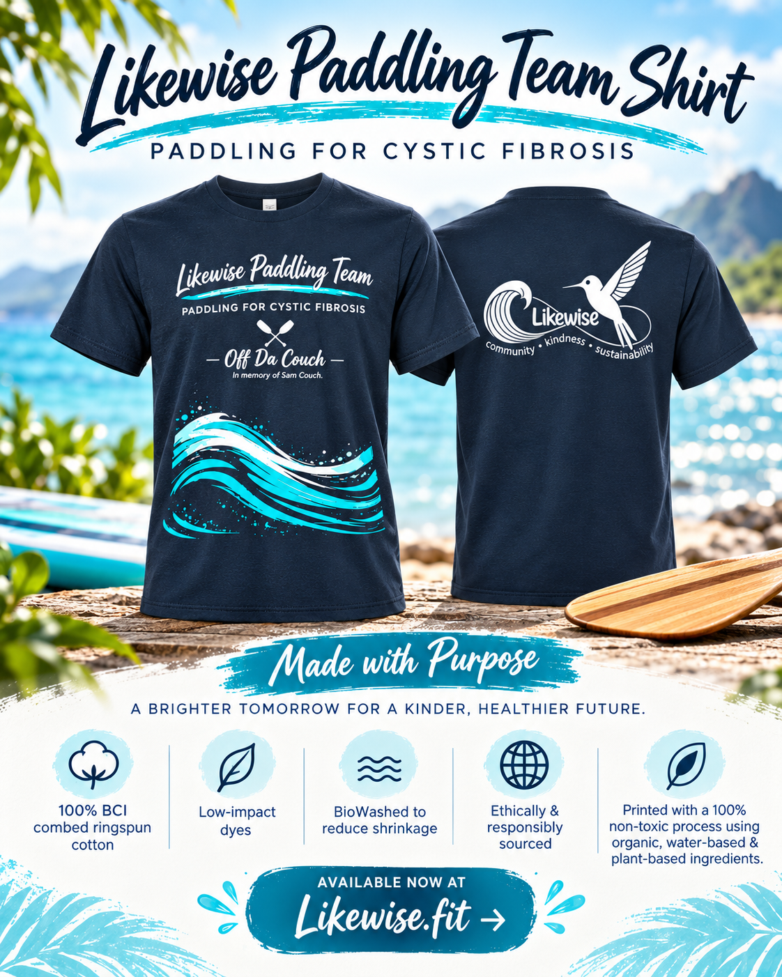Likewise Paddling Team Shirt | Paddling for Cystic Fibrosis