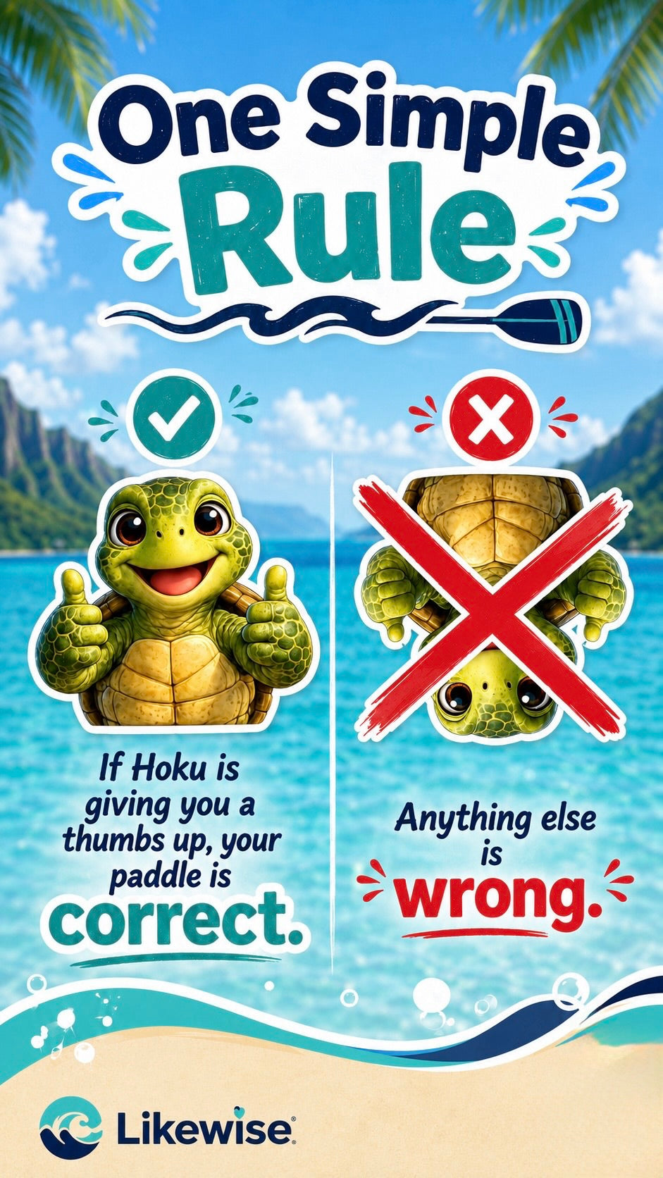 Hoku’s Paddle Check Sticker — 3” x 2.63” Eco-Safe