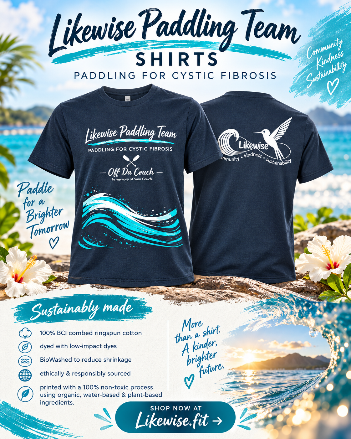 Likewise Paddling Team Shirt | Paddling for Cystic Fibrosis